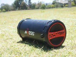 Axess SPBT1031-BL Portable Bluetooth Indoor/Outdoor 2.1 Hi-Fi Cylinder Loud Speaker with SD Card, USB, AUX and... N7