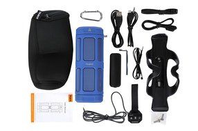 TRAKK ACTIV TR510BL Waterproof 16W 360 Degree Portable Bluetooth 4.0 Bike Speaker with 6000 mAh Battery, Blue N4