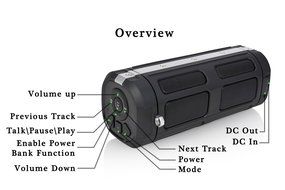 TRAKK ACTIV TR510BL Waterproof 16W 360 Degree Portable Bluetooth 4.0 Bike Speaker with 6000 mAh Battery, Blue N7