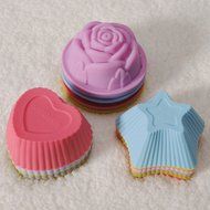 1Pcs Silicone Cake Muffin Chocolate Liner Baking Cup Molds shopping (Rose) N6