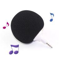 Horen&reg; Mini Speaker 3.5mm Portable Sponge Balloon Ball Style Mini Music Speaker Player For Cellphone PC Car Black