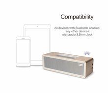 NIER iRock Mini Portable Wireless Bluetooth Speaker With Aluminum Housing, 7.5W2 Total 15W, Powerful Sound(Gold) N4