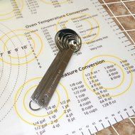 Silicone Large Pastry Mat With Measurements. 14.9&quot; x 23.3&quot; Non-Slip Sheet Sticks To Countertop For Rolling Dough N5