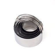 Tosnail 5 Piece Reusable Round Stainless Steel Biscuit Cutter Cookie Cutter Set N2
