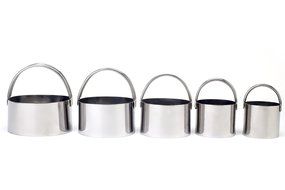 Tosnail 5 Piece Reusable Round Stainless Steel Biscuit Cutter Cookie Cutter Set N3
