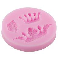 fantastic_008 3D Crown Shape Silicone Cake Molds Decoration Fondant Cookie Baking Mold ,Pink N2