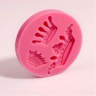 fantastic_008 3D Crown Shape Silicone Cake Molds Decoration Fondant Cookie Baking Mold ,Pink N5