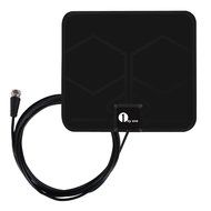 1byone Amplified HDTV Antenna - 50 Mile Range with Detachable Amplifier Power Supply and 10ft Coax Cable N13