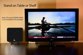 1byone Amplified HDTV Antenna - 50 Mile Range with Detachable Amplifier Power Supply and 10ft Coax Cable N18