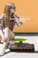 SHARPER IMAGE SBT605OR Rugged Bluetooth 4.0 Speaker with Extra Bass, Rechargeable, Works with All Bluetooth Devices... N2