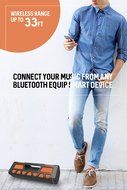 SHARPER IMAGE SBT605OR Rugged Bluetooth 4.0 Speaker with Extra Bass, Rechargeable, Works with All Bluetooth Devices... N4