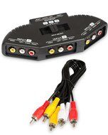 Fosmon Technology 3-Way Audio / Video RCA Switch Selector / Splitter Box &amp; AV Patch Cable for Connecting 3 RCA...