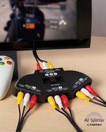 Fosmon Technology 3-Way Audio / Video RCA Switch Selector / Splitter Box &amp; AV Patch Cable for Connecting 3 RCA... N5