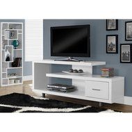 Monarch Specialties I 2573 White with 1 Drawer TV Stand, 60&quot;