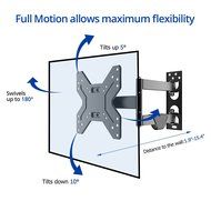 Full Motion Articulating TV wall mount Tilt Swivel Bracket for 17''-42'' LCD LED HD Plasma TV N2