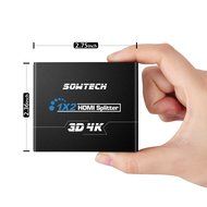 HDMI Splitter, SOWTECH(TM) 4K/2K HDMI Switch Powered Splitter 1X2 Signal Distributor 1 In 2 out with 1080P and... N3