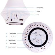 Mini Portable Rechargeable Wireless Bluetooth Speaker LED Light Decorative with TF Card Slot USB Cable - LED White N3