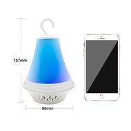 Mini Portable Rechargeable Wireless Bluetooth Speaker LED Light Decorative with TF Card Slot USB Cable - LED White N4