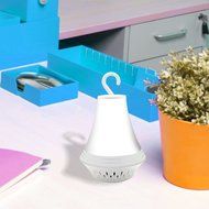 Mini Portable Rechargeable Wireless Bluetooth Speaker LED Light Decorative with TF Card Slot USB Cable - LED White N7