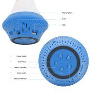 Mini Portable Rechargeable Wireless Bluetooth Speaker LED Light Decorative with TF Card Slot USB Cable - LED White N24