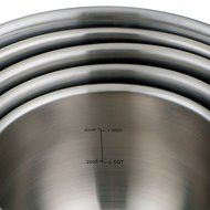 VonShef Professional 5 Piece Mixing Bowl Set - Stainless Steel with Lids, Non-Slip Surface and 3 Grater Attachments N8