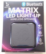 Bass Jaxx Bluetooth Matrix LED Light-Up Wireless Speaker Blue N2
