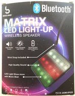 Bass Jaxx Bluetooth Matrix LED Light-Up Wireless Speaker Blue N3
