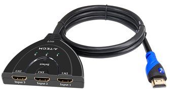 A-tech Sl2103pt1m Is a 2 Port HDMI Switch2&times;1 with 3ft HDMI Pigtail Cable in ABS Black.with This HDMI Switcher... N11