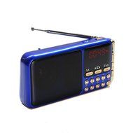 Samshow Portable MP3 Player Speaker with FM Radio USB Micro SD Input and Clock. (PN-68 Blue)