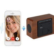 Rubility Wireless Bluetooth Wooden Speaker with LED Alarm Clock Display Mega Bass, Wireless Speaker Works With... N4
