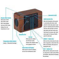 Rubility Wireless Bluetooth Wooden Speaker with LED Alarm Clock Display Mega Bass, Wireless Speaker Works With... N6