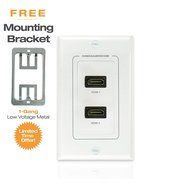 Mediabridge HDMI Wall Plate (2 Port) - [Latest Version - Supports 4K, 3D, ARC] &ndash; Includes FREE Low Voltage Metal...