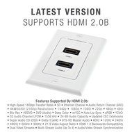 Mediabridge HDMI Wall Plate (2 Port) - [Latest Version - Supports 4K, 3D, ARC] &ndash; Includes FREE Low Voltage Metal... N3