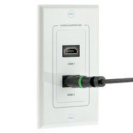 Mediabridge HDMI Wall Plate (2 Port) - [Latest Version - Supports 4K, 3D, ARC] &ndash; Includes FREE Low Voltage Metal... N5