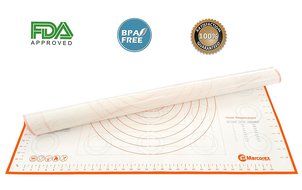 Extra Large Silicone Pastry Mat with Measurements and Conversion Charts, 29.6&quot; x 20.5&quot; Non-Stick Non-Slip, XL... N5