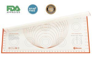 Extra Large Silicone Pastry Mat with Measurements and Conversion Charts, 29.6&quot; x 20.5&quot; Non-Stick Non-Slip, XL... N13