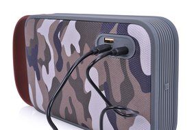 TRAKK Harmony New Model 20W 360 Degree Sound Durable Art Fabric Portable Bluetooth Speaker with Power Bank Immersive... N27