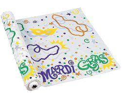 Mardi Gras Printed Banquet Roll (100 Ft. X 40&quot;)- Party Tableware &amp; Table Covers