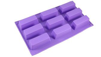 9 Cavities Baker Pan Silicone Mini Cake Holders ,Pastry Mold, Mini Loaf Pan (Purple) N2