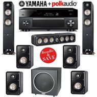 Yamaha RX-A2060BL AVENTAGE 9.2-Channel Network A/V Receiver + Polk Audio S55 + Polk Audio S35 + Polk Audio S15... N2