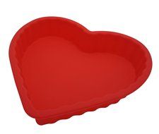 Heart Shape Silicone Cake Baking Mold (Red)