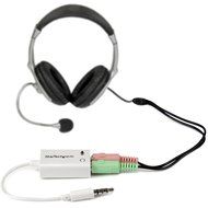 StarTech.com Headset adapter for headsets with separate headphone / microphone plugs - 3.5mm 4 position to 2x... N12