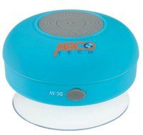 Abco Tech Water Resistant Wireless Bluetooth Shower Speaker with Suction Cup and Hands-Free Speakerphone, Aqua
