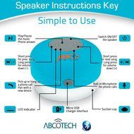 Abco Tech Water Resistant Wireless Bluetooth Shower Speaker with Suction Cup and Hands-Free Speakerphone, Aqua N2