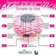 Abco Tech Water Resistant Wireless Bluetooth Shower Speaker with Suction Cup and Hands-Free Speakerphone, Aqua N9