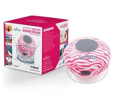 Abco Tech Water Resistant Wireless Bluetooth Shower Speaker with Suction Cup and Hands-Free Speakerphone, Aqua N10
