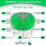 Abco Tech Water Resistant Wireless Bluetooth Shower Speaker with Suction Cup and Hands-Free Speakerphone, Aqua N15