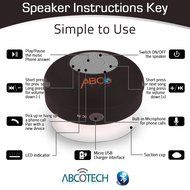 Abco Tech Water Resistant Wireless Bluetooth Shower Speaker with Suction Cup and Hands-Free Speakerphone, Aqua N24