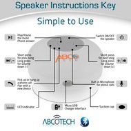 Abco Tech Water Resistant Wireless Bluetooth Shower Speaker with Suction Cup and Hands-Free Speakerphone, Aqua N35
