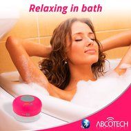 Abco Tech Water Resistant Wireless Bluetooth Shower Speaker with Suction Cup and Hands-Free Speakerphone, Aqua N46